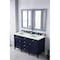 James Martin Vanities Brittany 60in Double Vanity, Victory Blue w/ 3 CM Ethereal Noctis Quartz Top 650-V60D-VBL-3ENC - alternate 2